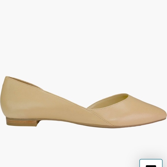 Classic flats nude tan leather upper almond toe Mark Fisher women’s shoe size 9 - Picture 2 of 5